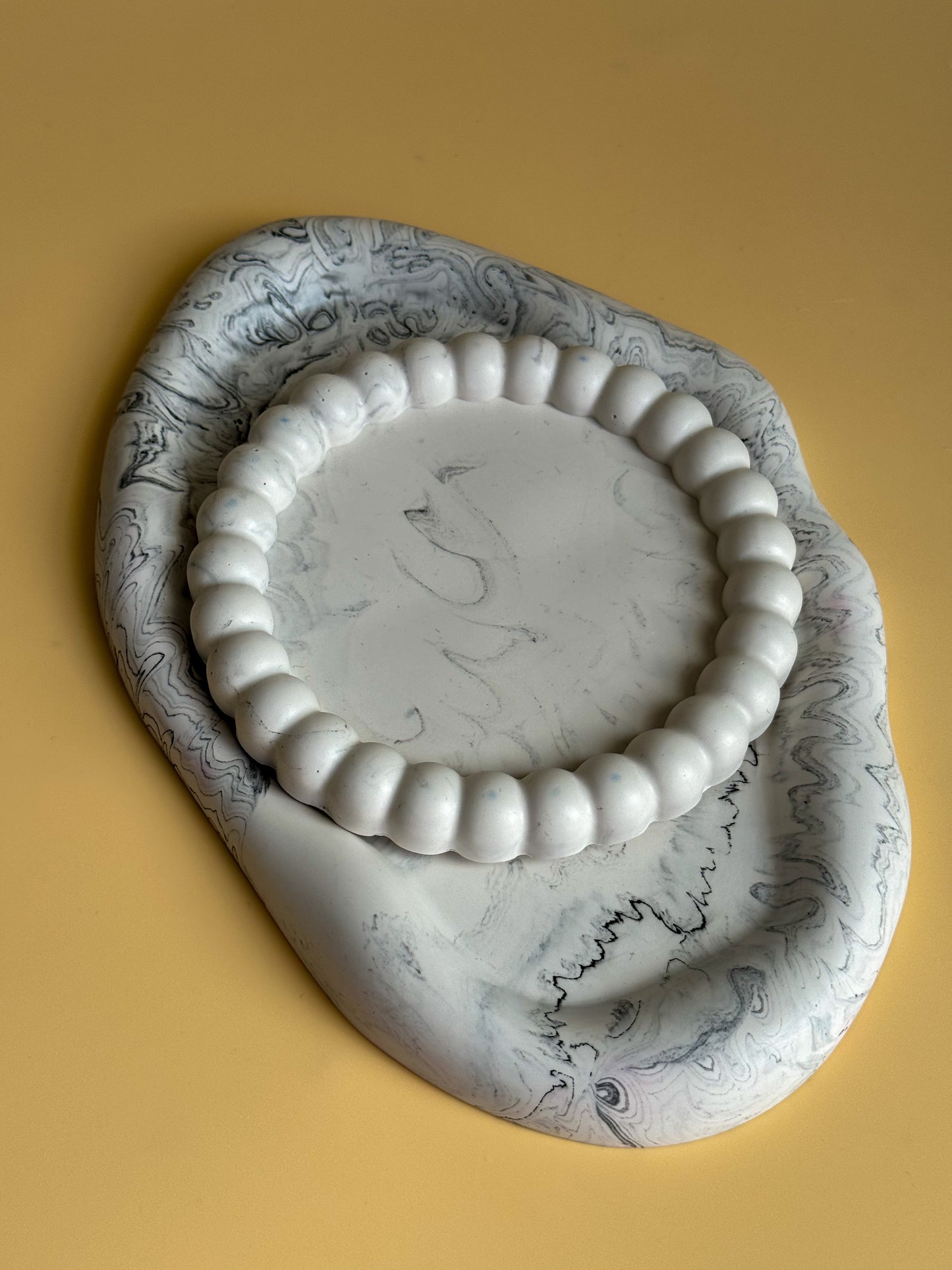 Marble Oval Cloud Tray