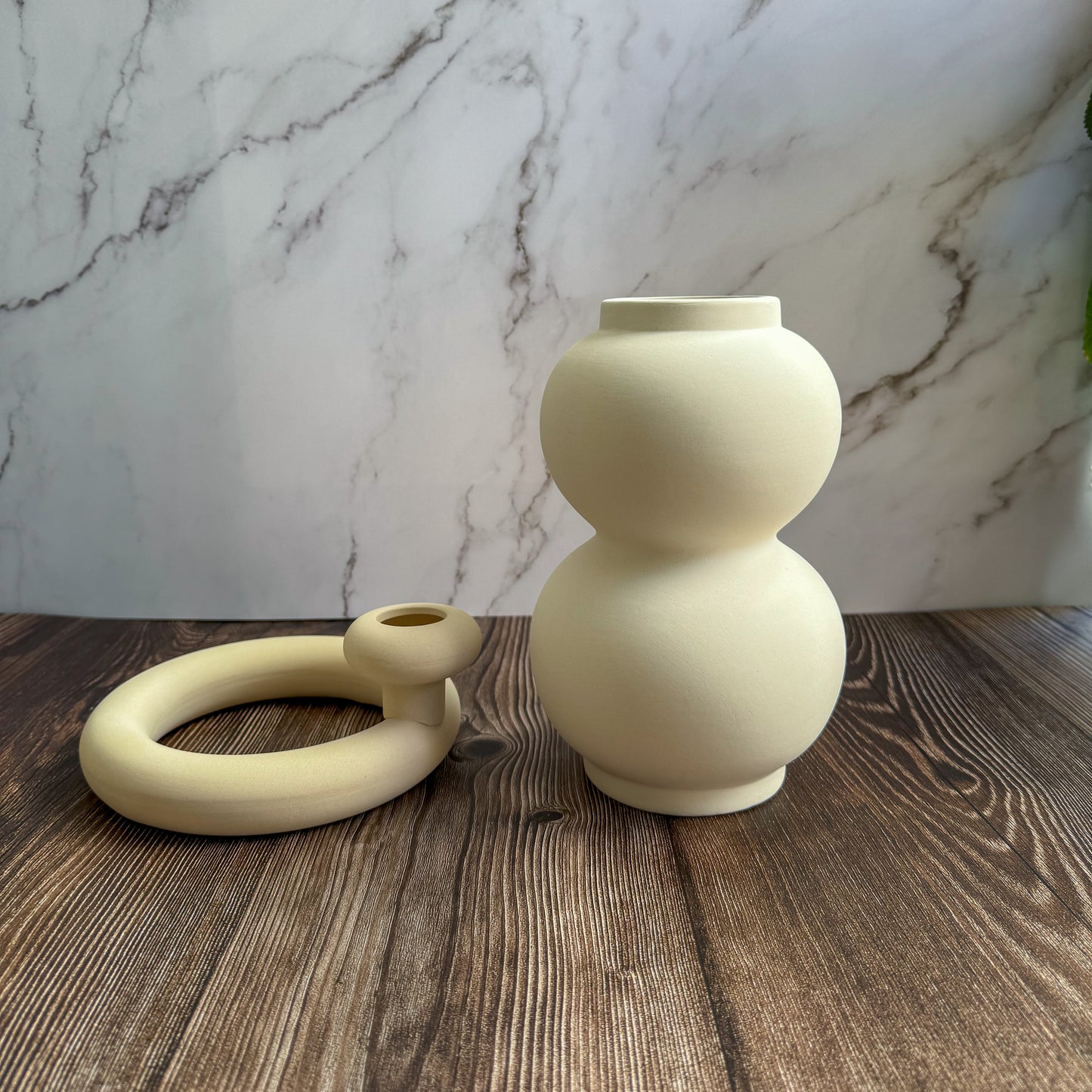 Set of Ceramic Bubble Vase and Verona Candle Holder