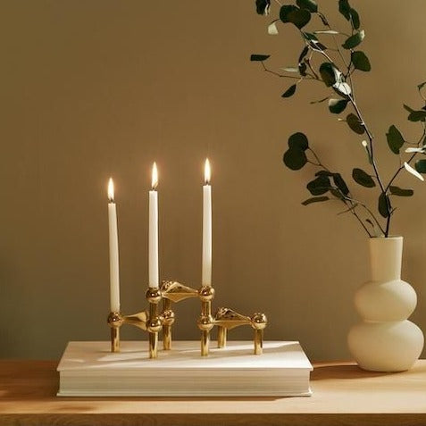 Stoff Candleholder Gold (μία ενότητα για τρία κεριά)